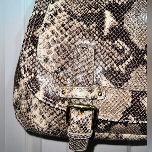 Cynthia Rowley Faux Snakeskin Leather Hobo Bag - Picture 3 of 16